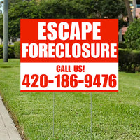 Real Estate - Escape Foreclosure - Plain Chili Red White Design