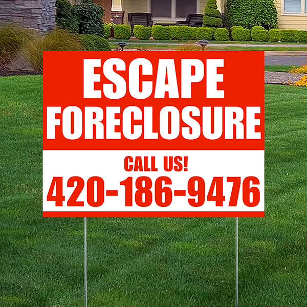 Real Estate - Escape Foreclosure - Plain Chili Red White Design