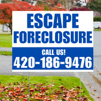 Real Estate - Escape Foreclosure - Plain White Blue Design