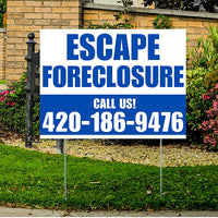 Real Estate - Escape Foreclosure - Plain White Blue Design