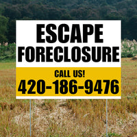 Real Estate - Escape Foreclosure - Plain White Mustard Gold Design