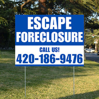 Real Estate - Escape Foreclosure - Plain Blue White Design