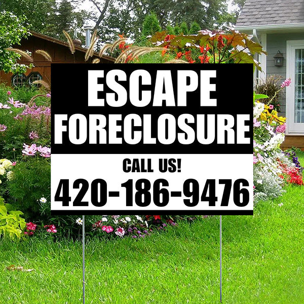Real Estate - Escape Foreclosure - Plain Black White Design
