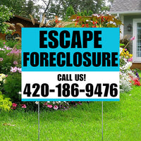 Real Estate - Escape Foreclosure - Plain Aqua Blue White Design