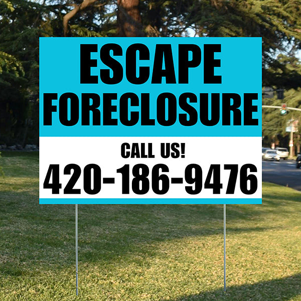 Real Estate - Escape Foreclosure - Plain Aqua Blue White Design