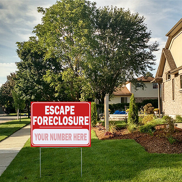 Real Estate - Escape Foreclosure - Round Corners - YardSigns.com