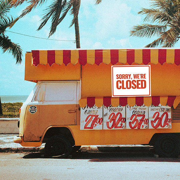Food Truck - We're Closed - Red - YardSigns.com