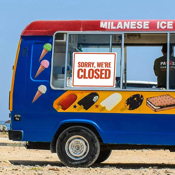 Food Truck - We're Closed - Red YardSigns.com
