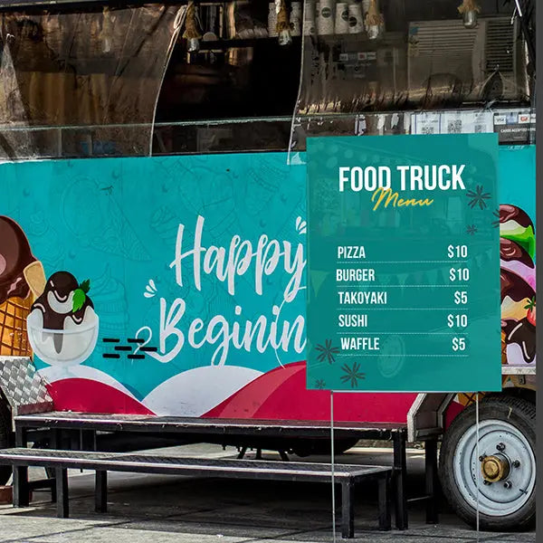 Food Truck - Menu List YardSigns.com