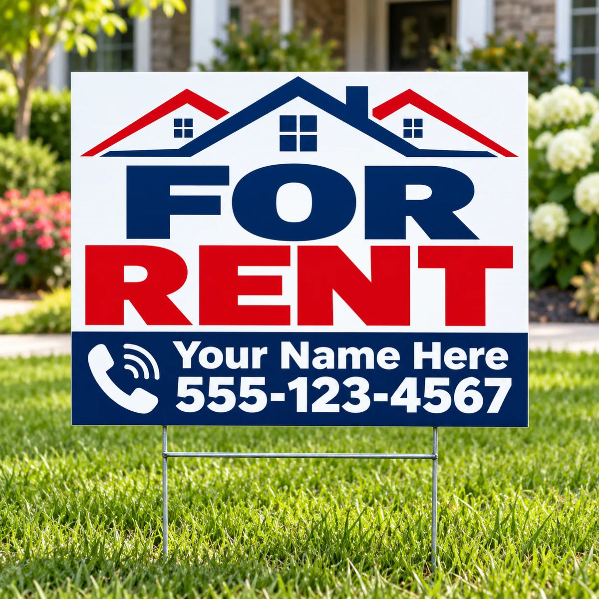 Real Estate - For Rent - Navy Red YardSigns.com