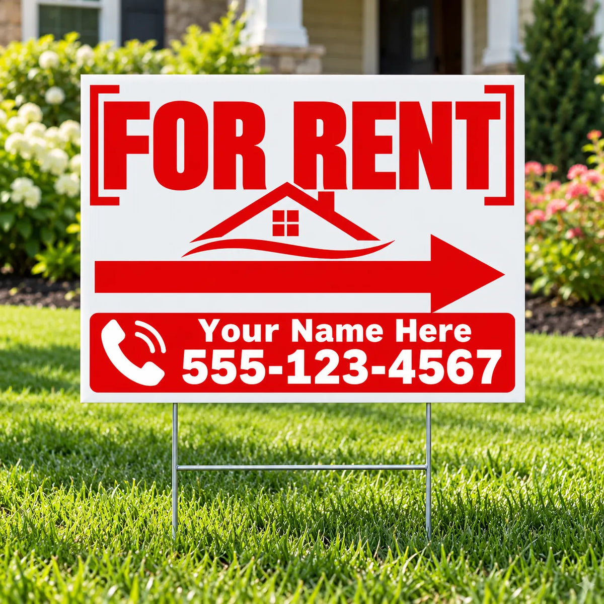Real Estate - For Rent - Red White YardSigns.com