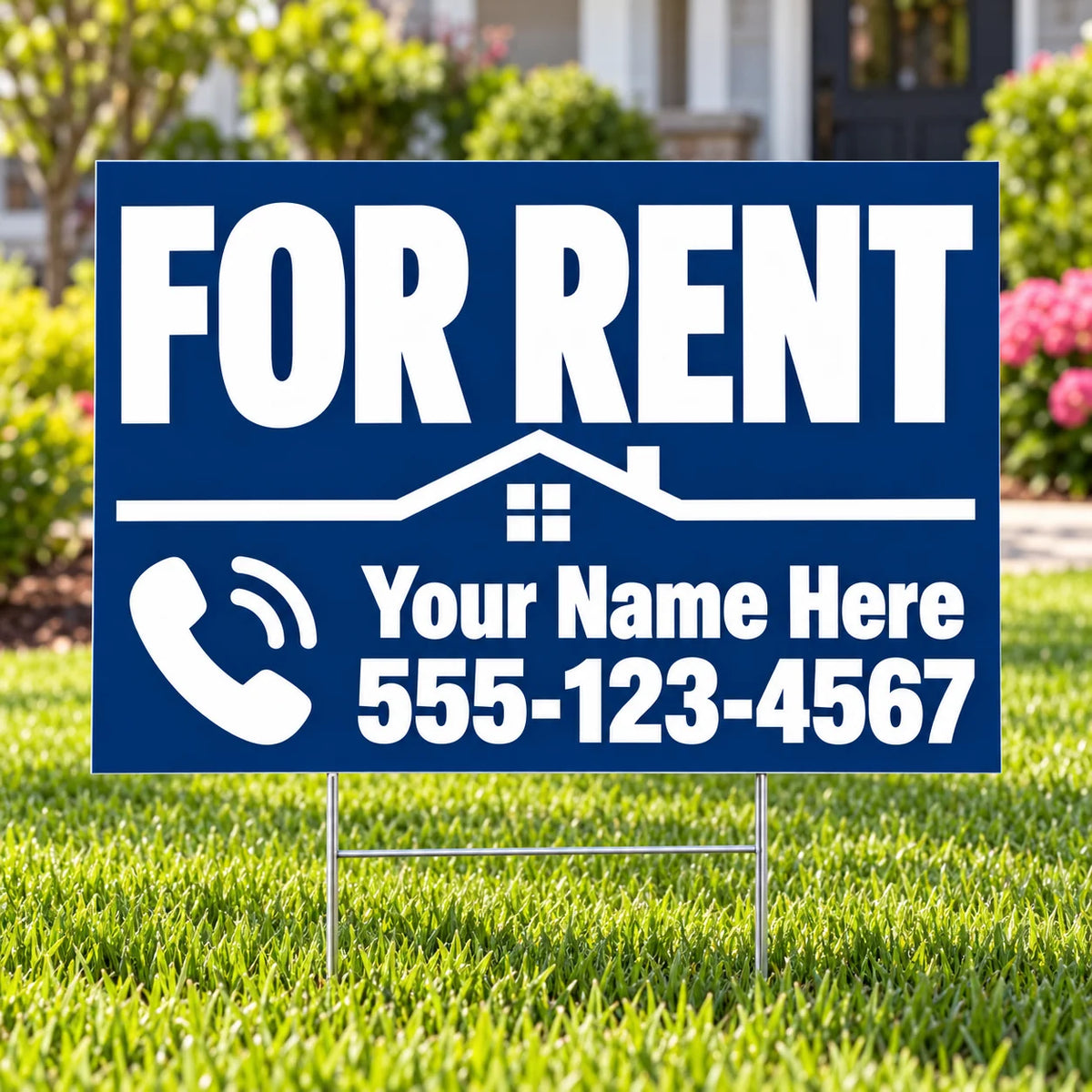 Real Estate - For Rent - Navy Minimal YardSigns.com
