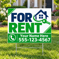 Real Estate - For Rent - Green Navy YardSigns.com