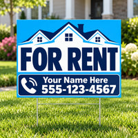 Real Estate - For Rent - Sky Blue Neighborhood YardSigns.com