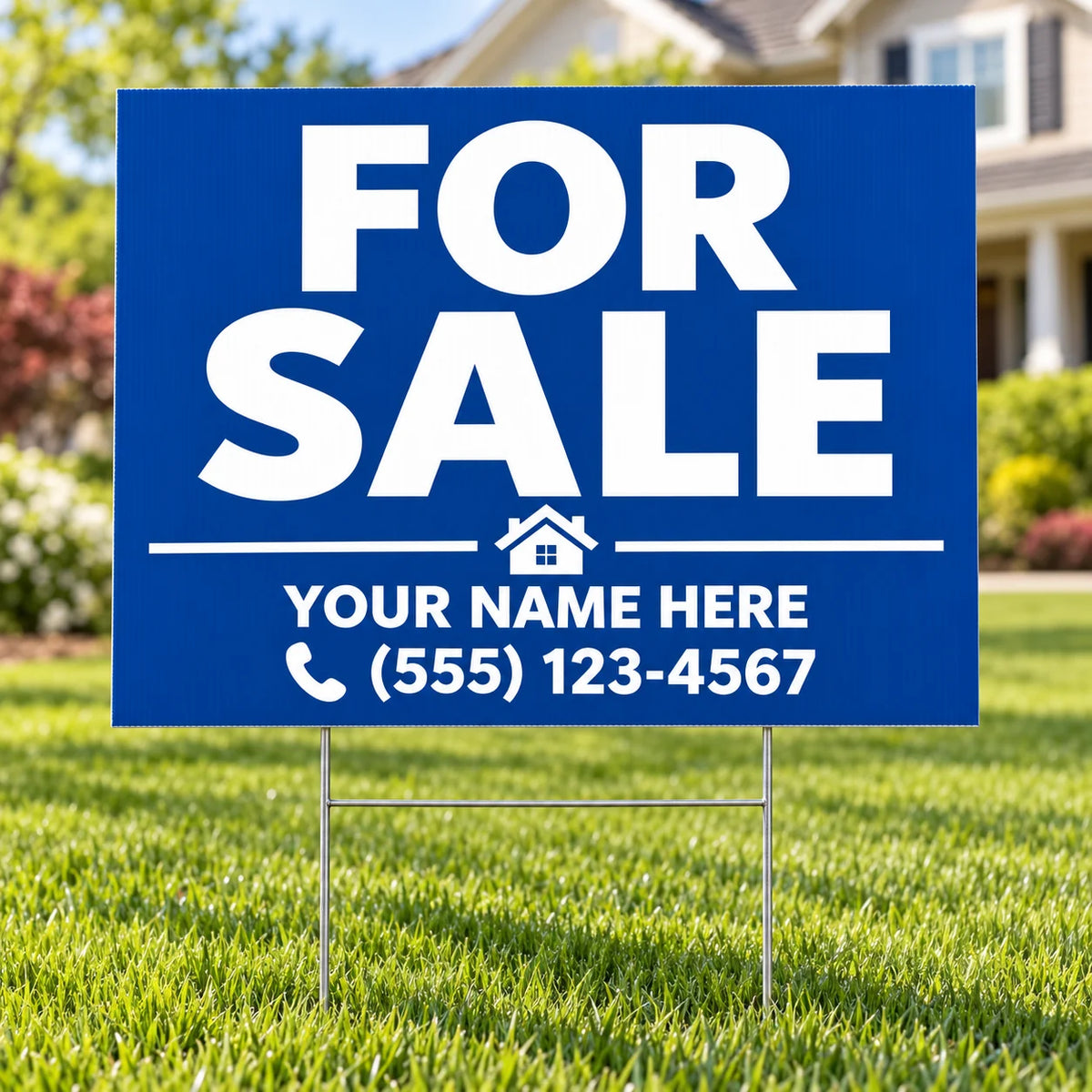 Home For Sale - Navy Minimal YardSigns.com