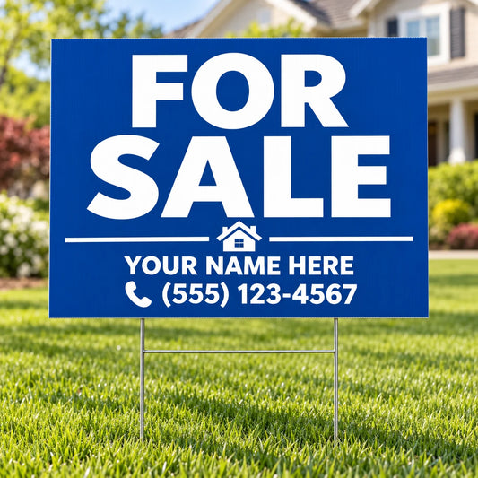 Home For Sale - Navy Minimal YardSigns.com