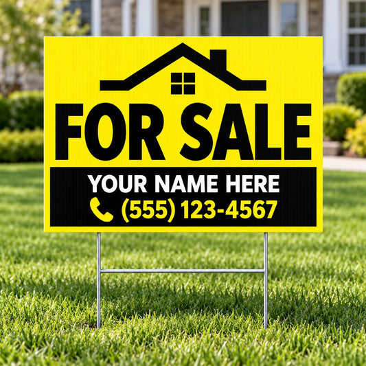 Home For Sale - Yellow Bold YardSigns.com