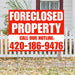 Real Estate - Foreclosed Property - Plain Chili Red White Design YardSigns.com