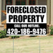 Real Estate - Foreclosed Property - Plain White Black Design YardSigns.com