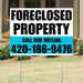 Real Estate - Foreclosed Property - Plain White Aqua Blue Design YardSigns.com