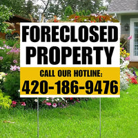 Real Estate - Foreclosed Property - Plain White Mustard Gold Design YardSigns.com