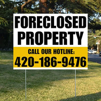 Real Estate - Foreclosed Property - Plain White Mustard Gold Design YardSigns.com