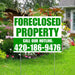 Real Estate - Foreclosed Property - Plain White Green Design YardSigns.com