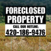 Real Estate - Foreclosed Property - Plain Black White Design YardSigns.com