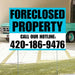 Real Estate - Foreclosed Property - Plain Aqua Blue White Design YardSigns.com