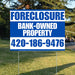 Real Estate - Foreclosure - Bank Owned Property - Plain Blue White Design YardSigns.com