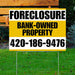 Real Estate - Foreclosure - Bank Owned Property - Plain Mustard Gold White Design YardSigns.com