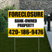 Real Estate - Foreclosure - Bank Owned Property - Plain White Mustard Gold Design YardSigns.com