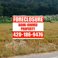 Real Estate - Foreclosure - Bank Owned Property - Plain White Chili Red Design YardSigns.com