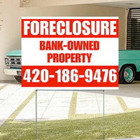 Real Estate - Foreclosure - Bank Owned Property - Plain White Chili Red Design YardSigns.com