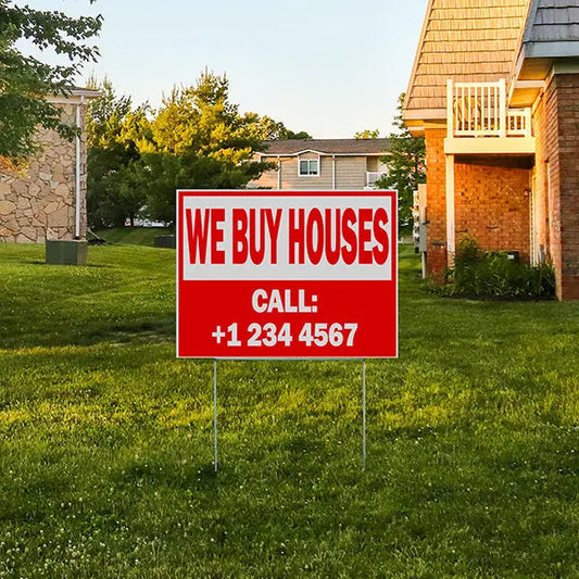 Real Estate - We Buy Houses - Red YardSigns.com
