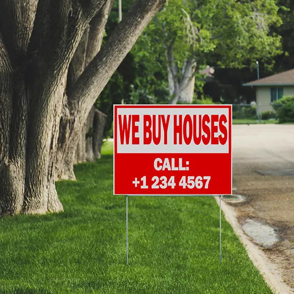 Real Estate - We Buy Houses - Red YardSigns.com