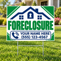 Real Estate - Foreclosure - Green Property Outline YardSigns.com