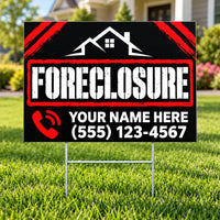 Real Estate - Foreclosure - Red Black Stencil YardSigns.com
