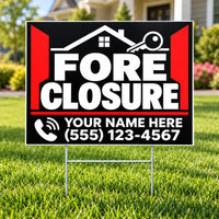 Real Estate - Foreclosure - Red Black Stripes YardSigns.com