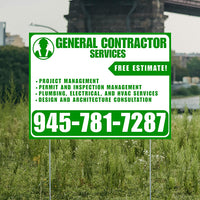 General Contractor Services - Project Management, Permit and Inspection Management, Plumbing, Electrical, and HVAC Services, Design and Architecture Consultation with Free Estimate - Plain White Green Design