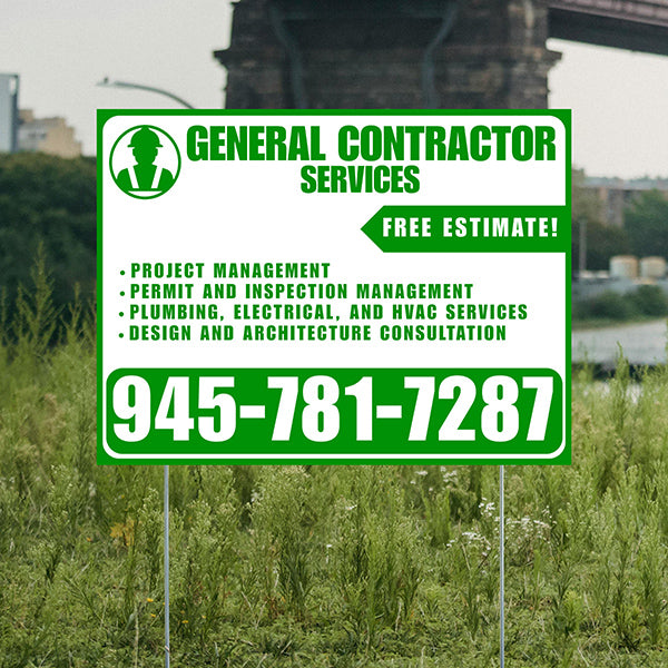 General Contractor Services - Project Management, Permit and Inspection Management, Plumbing, Electrical, and HVAC Services, Design and Architecture Consultation with Free Estimate - Plain White Green Design