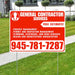 General Contractor Services - Project Management, Permit and Inspection Management, Plumbing, Electrical, and HVAC Services, Design and Architecture Consultation with Free Estimate - Plain Chili Red White Design YardSigns.com