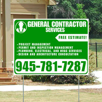 General Contractor Services - Project Management, Permit and Inspection Management, Plumbing, Electrical, and HVAC Services, Design and Architecture Consultation with Free Estimate - Plain Green White Design
