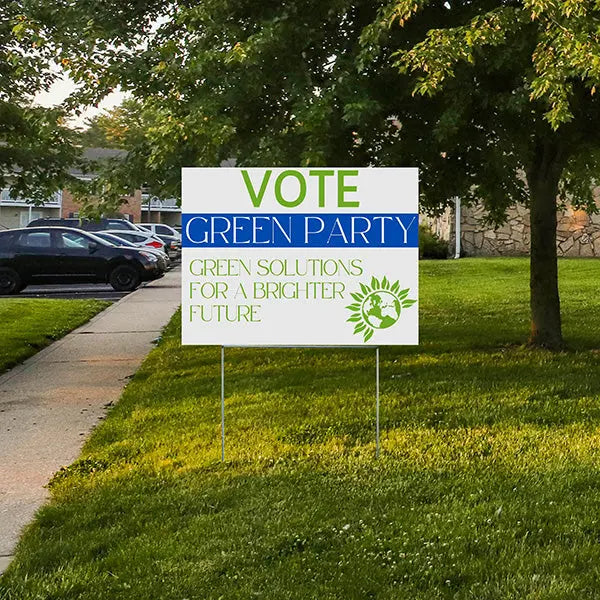 Green Party Signs - Green Solutions for a Brighter Future YardSigns.com