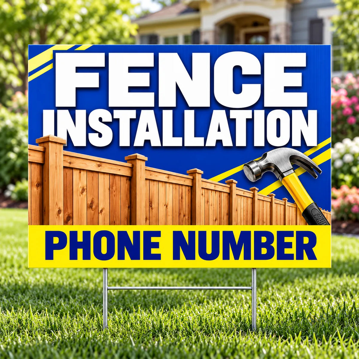Handyman Services - Fence Installation - Blue YardSigns.com