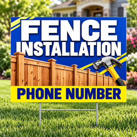 Handyman Services - Fence Installation - Blue YardSigns.com