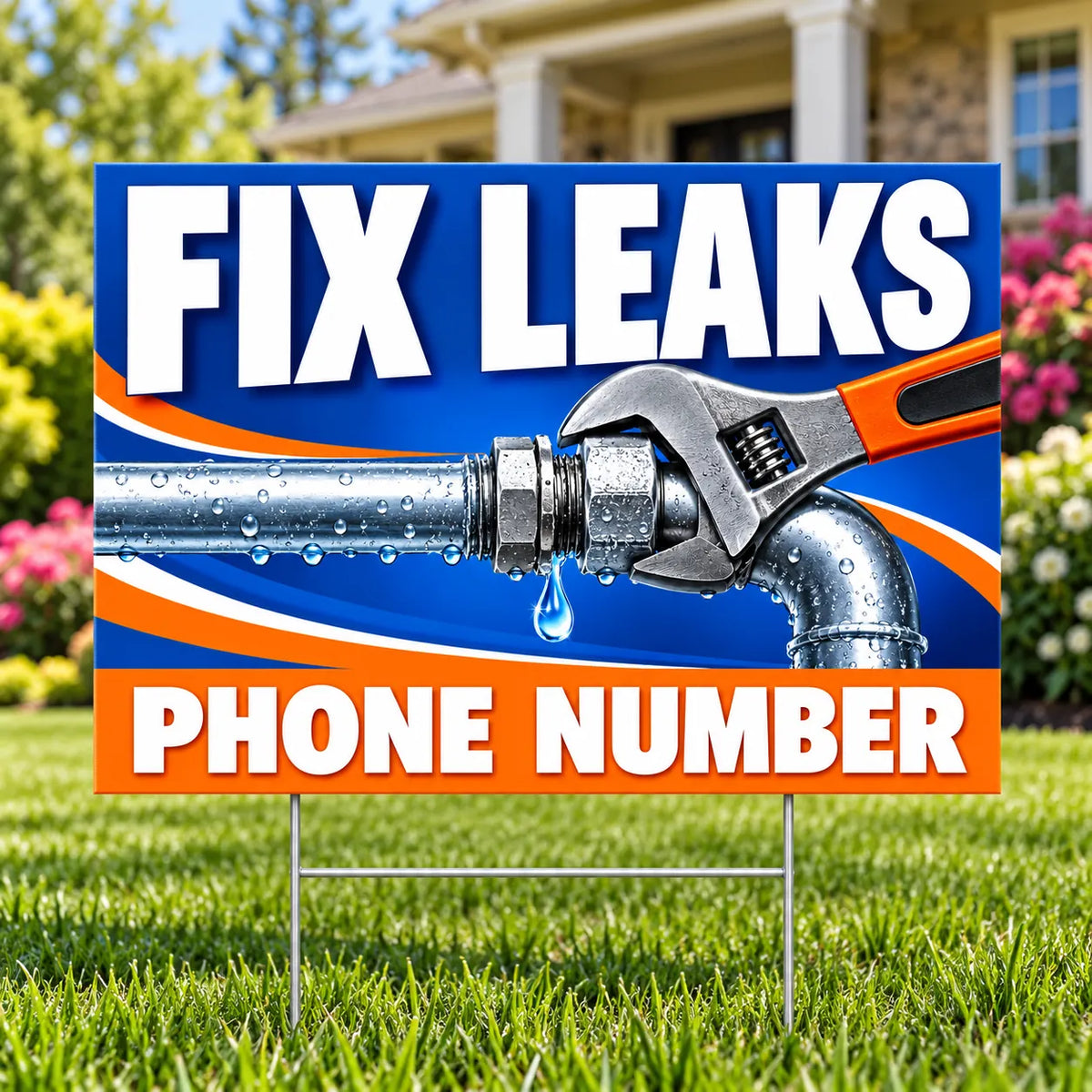 Handyman Services - Fix Leaks - Blue YardSigns.com