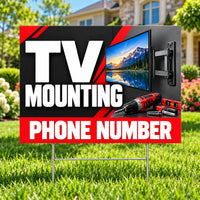 Handyman Services - TV Mounting - Red YardSigns.com