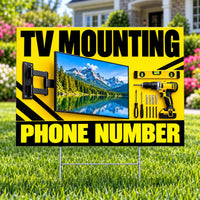 Handyman Services - TV Mounting - Yellow YardSigns.com