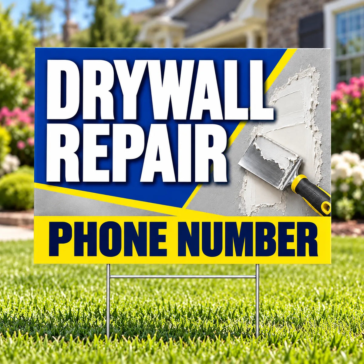 Handyman Services - Drywall Repair - Blue YardSigns.com
